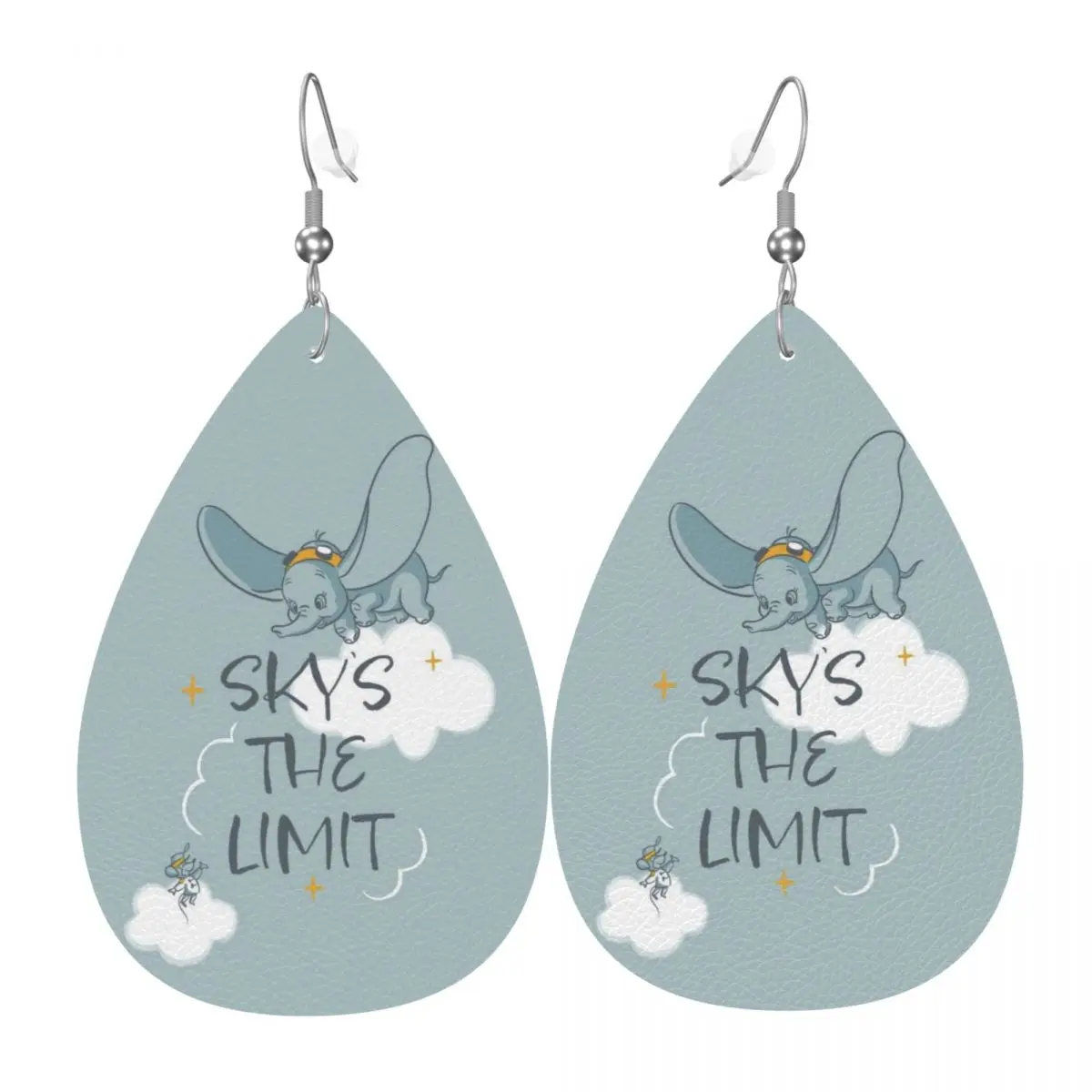 

Кожаные серьги-капли с изображением слона Дамбо, персонализированные для женщин, милые украшения с изображением слона, аксессуары на День святого Валентина