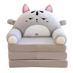 Plush Sofa Backrest Armchair 2 In 1 Foldable Cute Cartoon Lazy Sofa Children Flip Open Sofa Bed For Bedroom Folding Sofa Bed