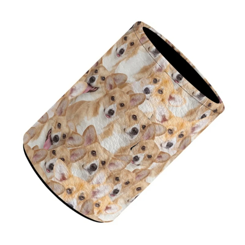 น่ารักกระบอกผู้ถือปากกาหนังดินสอปากกาถ้วยโต๊ะ ผู้ถือพู่กัน