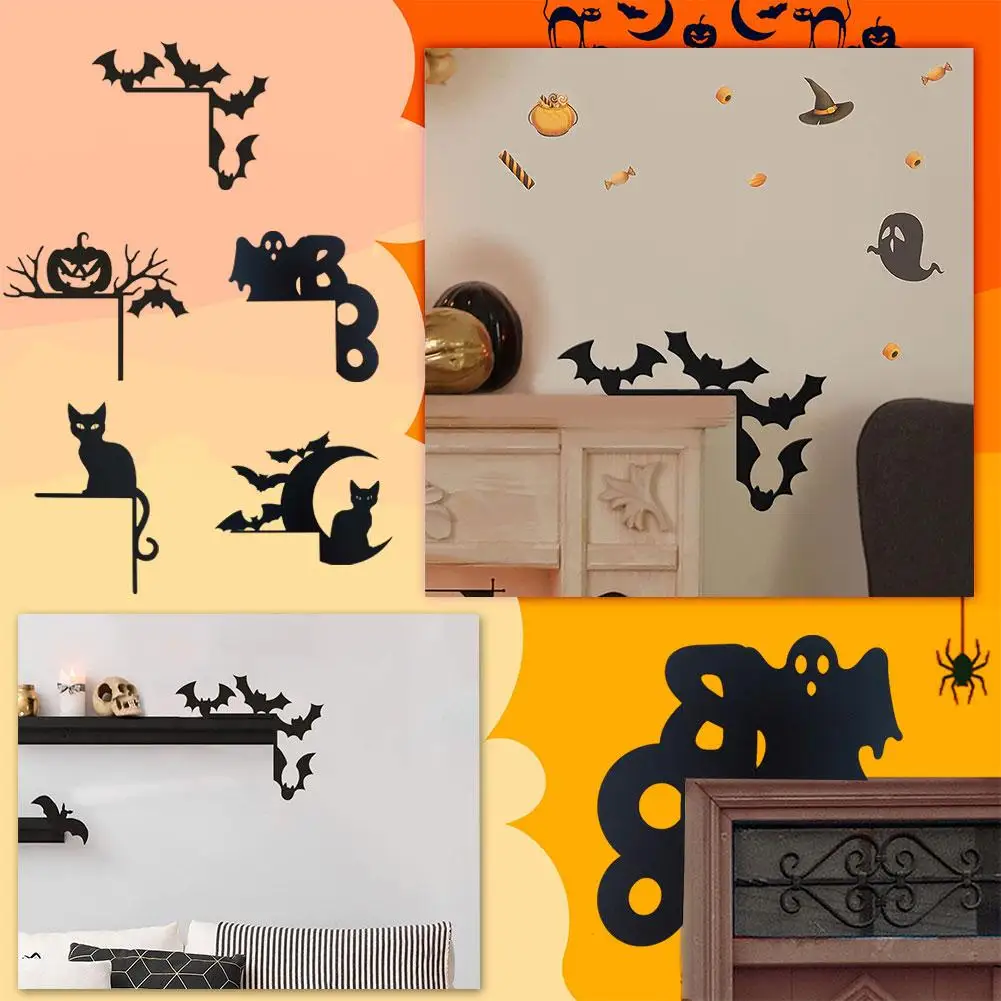 NEW High-end Metal Halloween Door Topper Horror Pumpkin Corner Door Door Ghost Bat Sign Decoration Hanging Halloween Penden A9F7