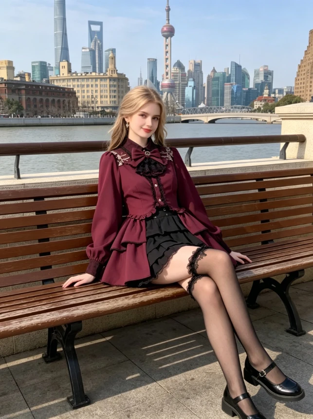

Sweet Girl Turn-Down Collar Solid Color Versatile Mid-Length Top Spring and Autumn New Mass-Produced Japanese Long-Sleeve Shirt