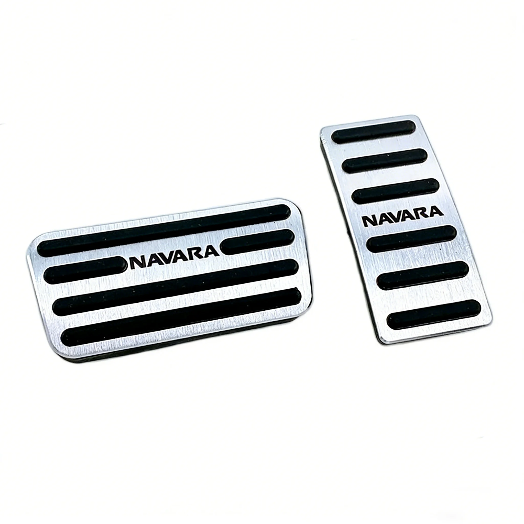 Anti-Slip Aluminum Pedal Covers for Nissan Navara | Gas Brake Foot Pedal Pads Set with Navara Logo