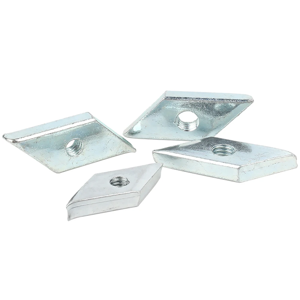 صامولة متوازية M4M5M6M8M10 الماس الكربوني الصلب المجلفن الزنك مطلي الكربون الصلب كتلة متوافقة الجوز لملف الألومنيوم #4