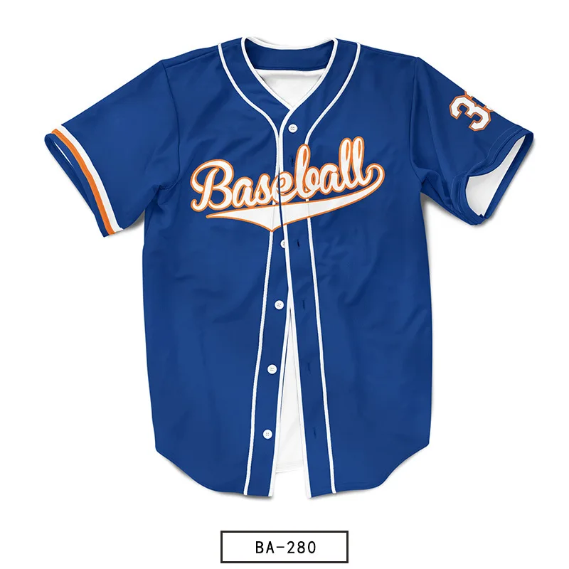 Short-sleeved Baseball Uniform Custom Men's And Women's Baseball Shirt Sportswear Professional Softball Uniform