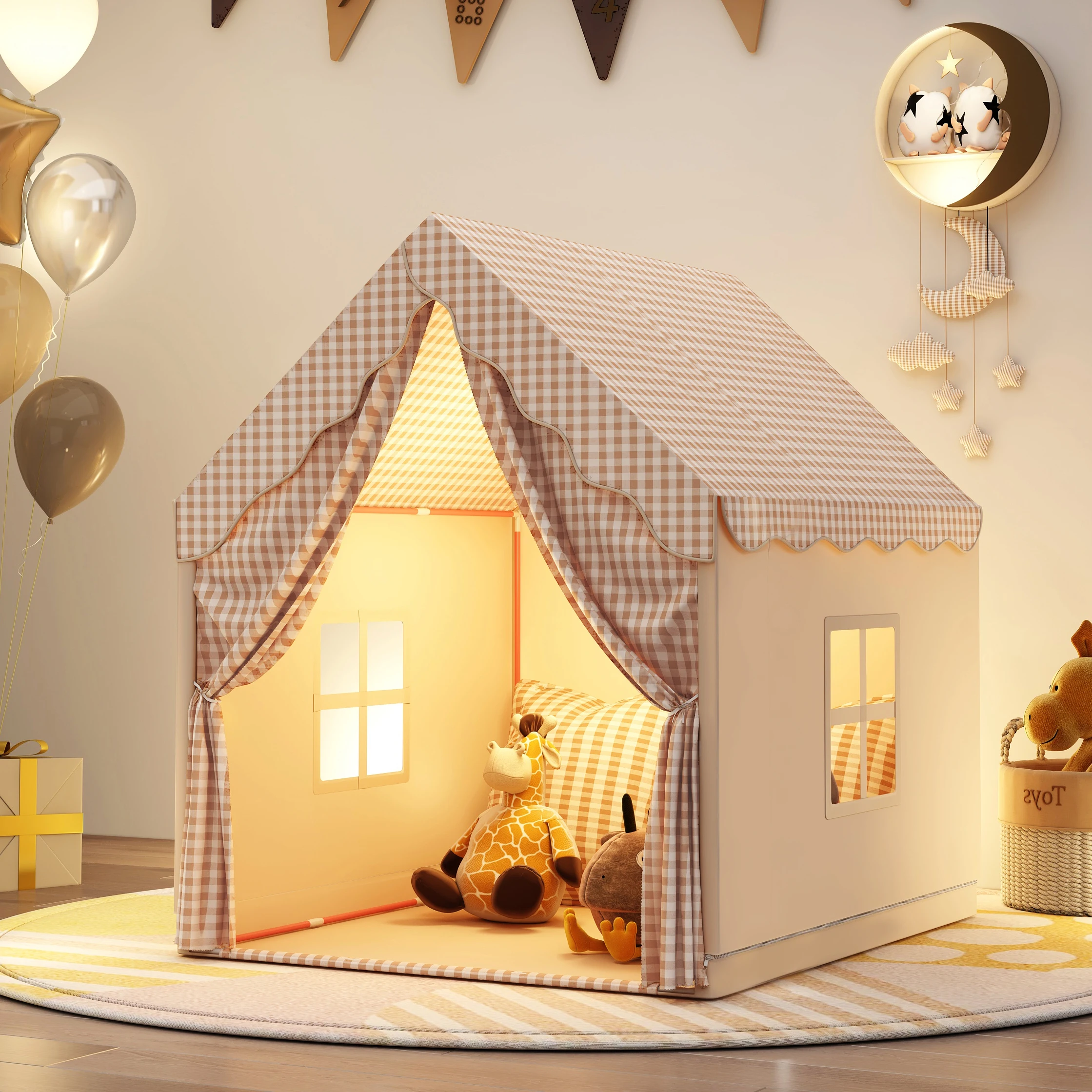 Fun Children's Play Tent, Princess Fairy Tale Toy Castle Tent Great Birthday Gift, Accessories Not Included