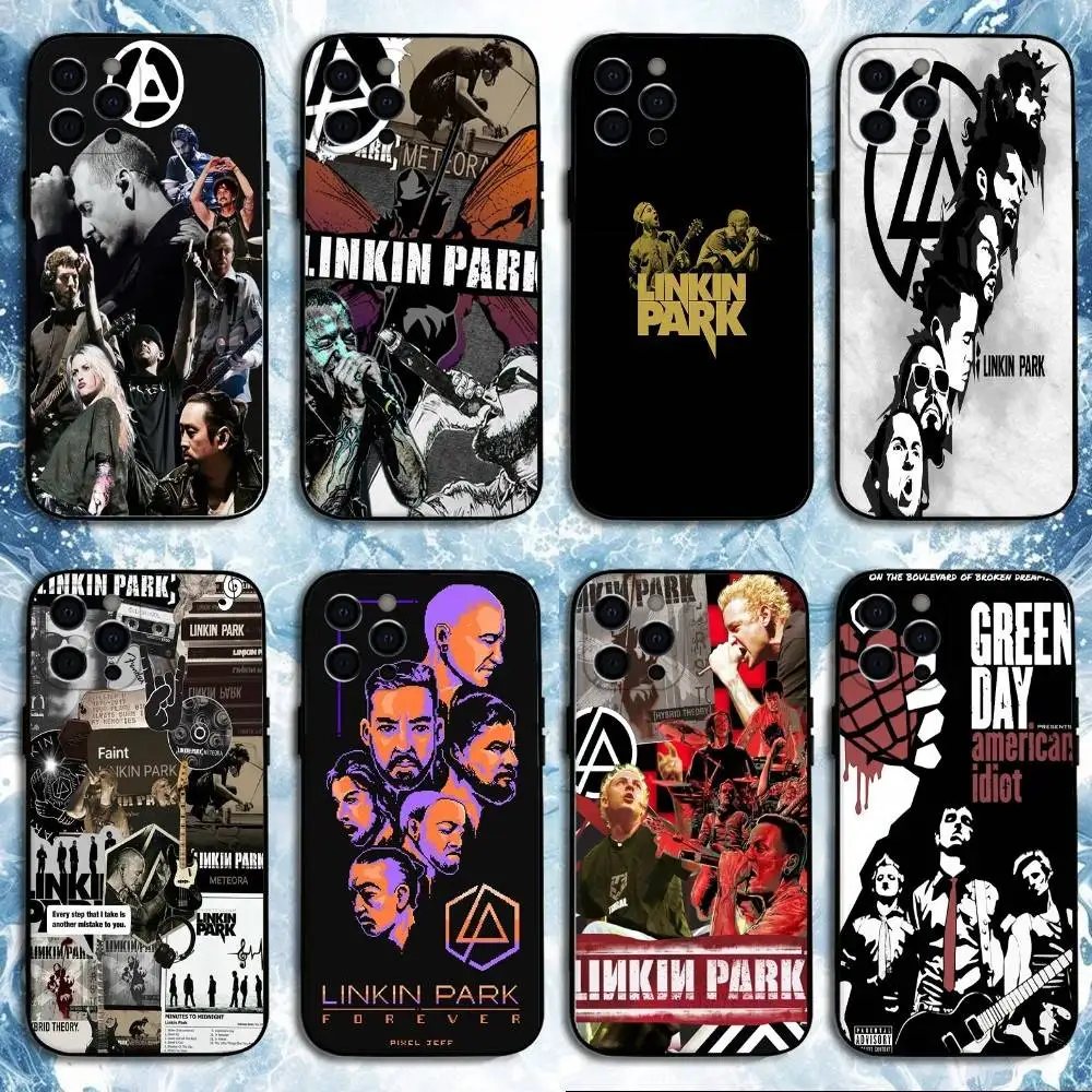 

park linkin Phone Case For iPhone 16,15,14,13,12,11 Plus,Pro Max, Soft Silicone Black Cover