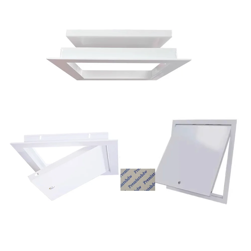 1Piece White Painted Large Square Metal Access Panel Soffit Wall Inspection Door Cam