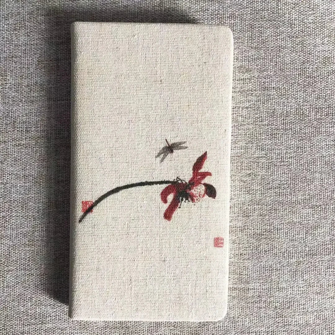 A6 Creative Product Literary Retro Diary Linen Notebook Horizontal Line Notepad Chinese Flowers Creative Gifts