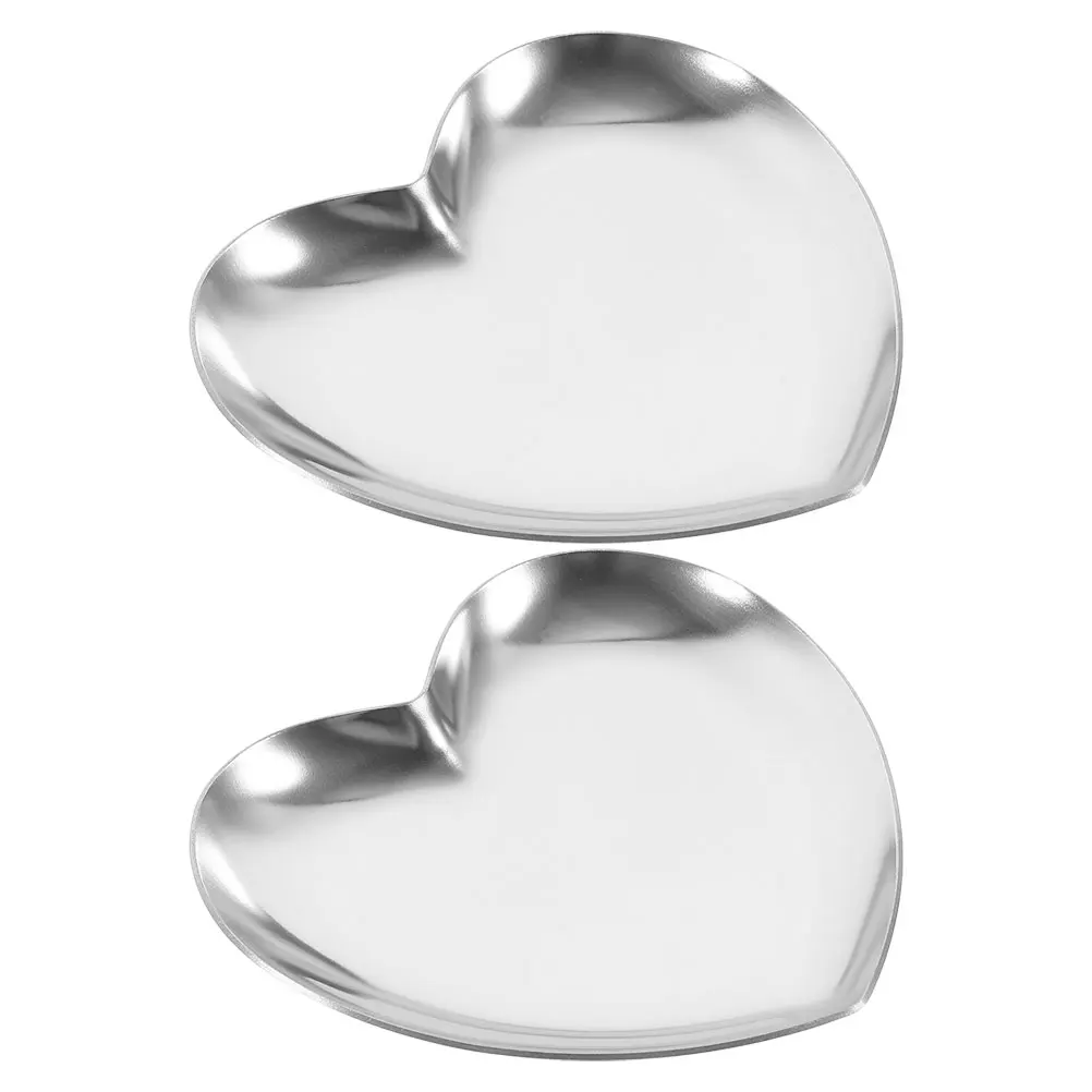 

Stainless Steel Heart Jewelry Tray Large Capacity Storage Organizer Ceramic Anti-Slip Base for Vanity Rings Necklaces Bracelets