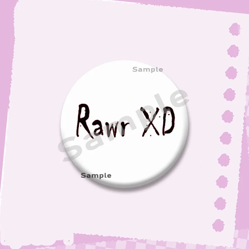 Rawr Xd Aesthetic Enamel Pins Y2K Funny Cartoon Characters Badge Fashion Jewelry Accessories Round Snap-in Brooch on Backpack - Image 4