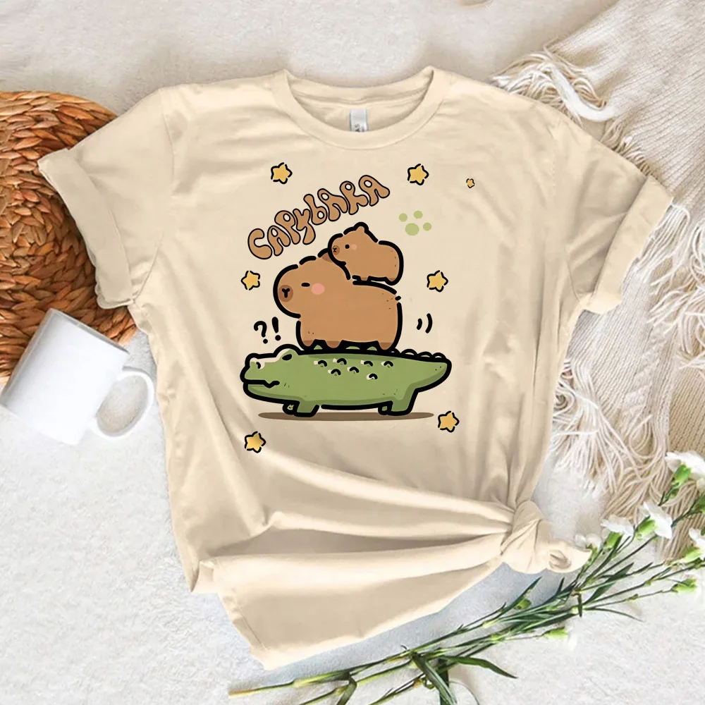 Capibara Capybara t shirt women Graphic Trendy University harajuku  Psychedelic shirt Breathable streetwear Psychedelic anime