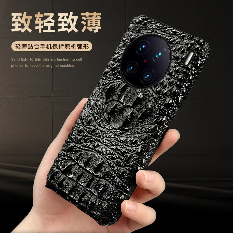 Hot Sales New Veneer Genuine Leather Luxury 3d Crocodile Head Phone Case For Vivo X90 X80 X70 Pro Plus Cover Cases