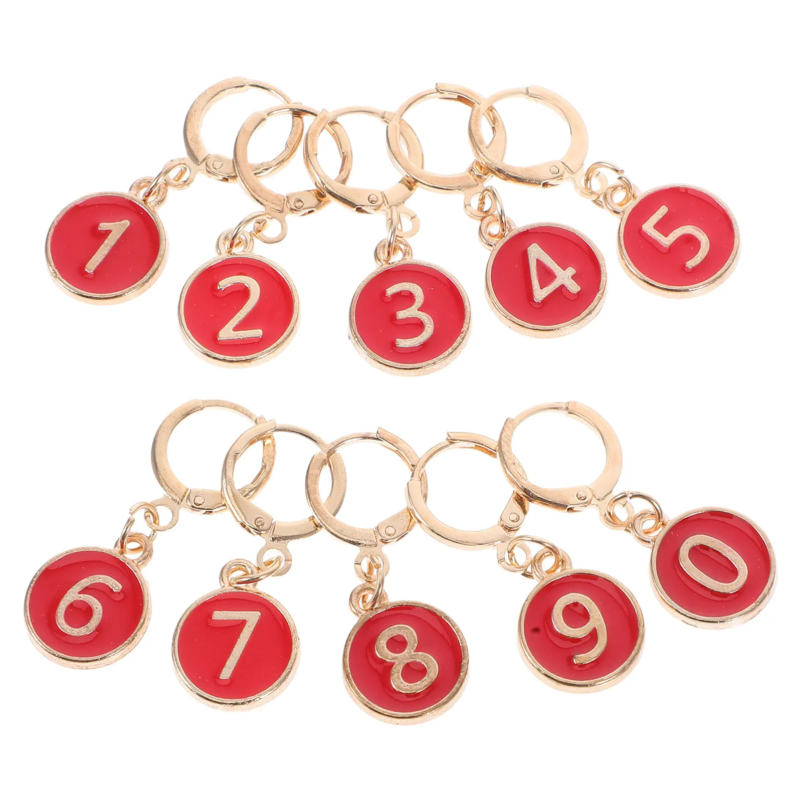 

1 комплект счетчиков рядов вязания с пронумерованными маркеры для стежков из сплава, маленькие круглые счетчики для вязания крючком для точного отслеживания стежков