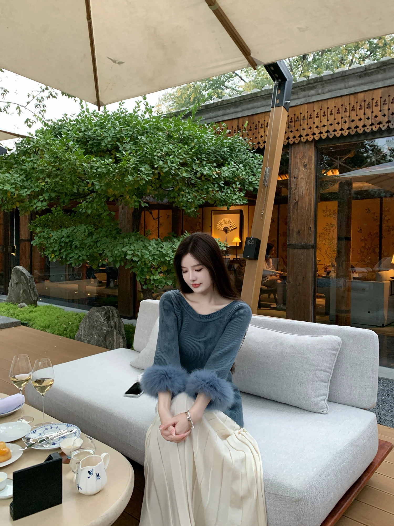 

Элегантный женский комплект Ele Swan: вязаная шерстяная блузка и юбка, утепленный, с высокой эластичностью, для зимы, повседневный, офисный, для свиданий