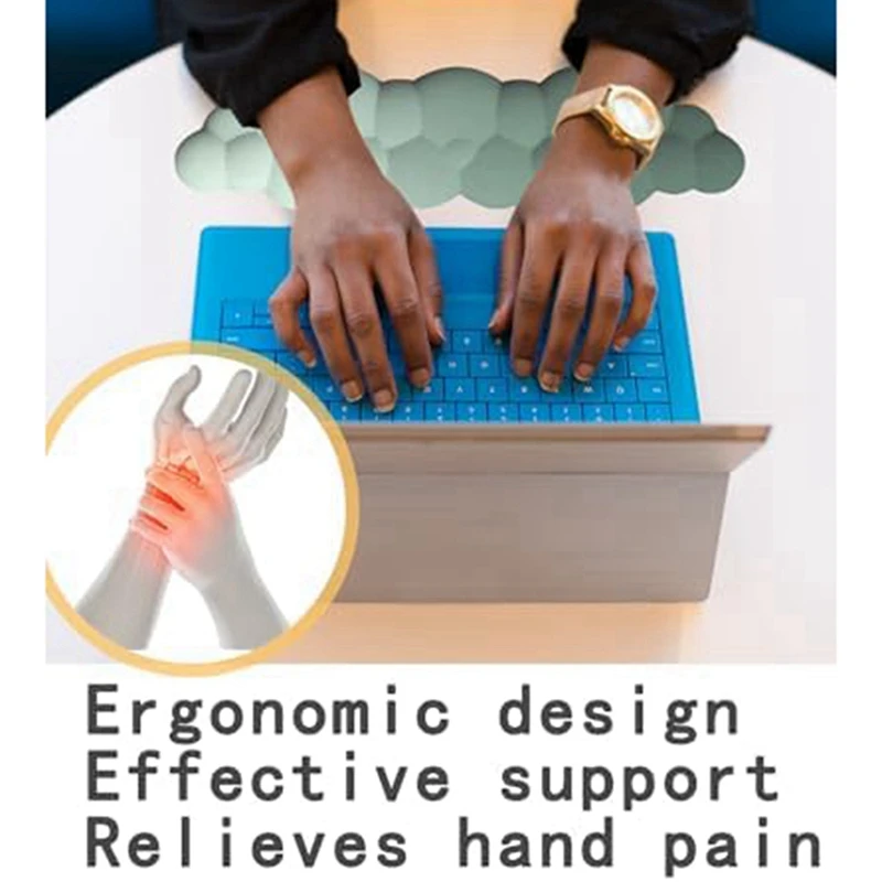 E-Keyboard Wrist Rest Pad, Ergonomic Design Effective Wrist Pain Relief Arm Rest Desk, Cute Cloud Decoration Gift Easy Install