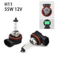 2pcs H11 Halogen Car Headlight Auto Low-Beam Driving Light Bulbs Fog Lamp Auto Driving Running Lights 55W 12V