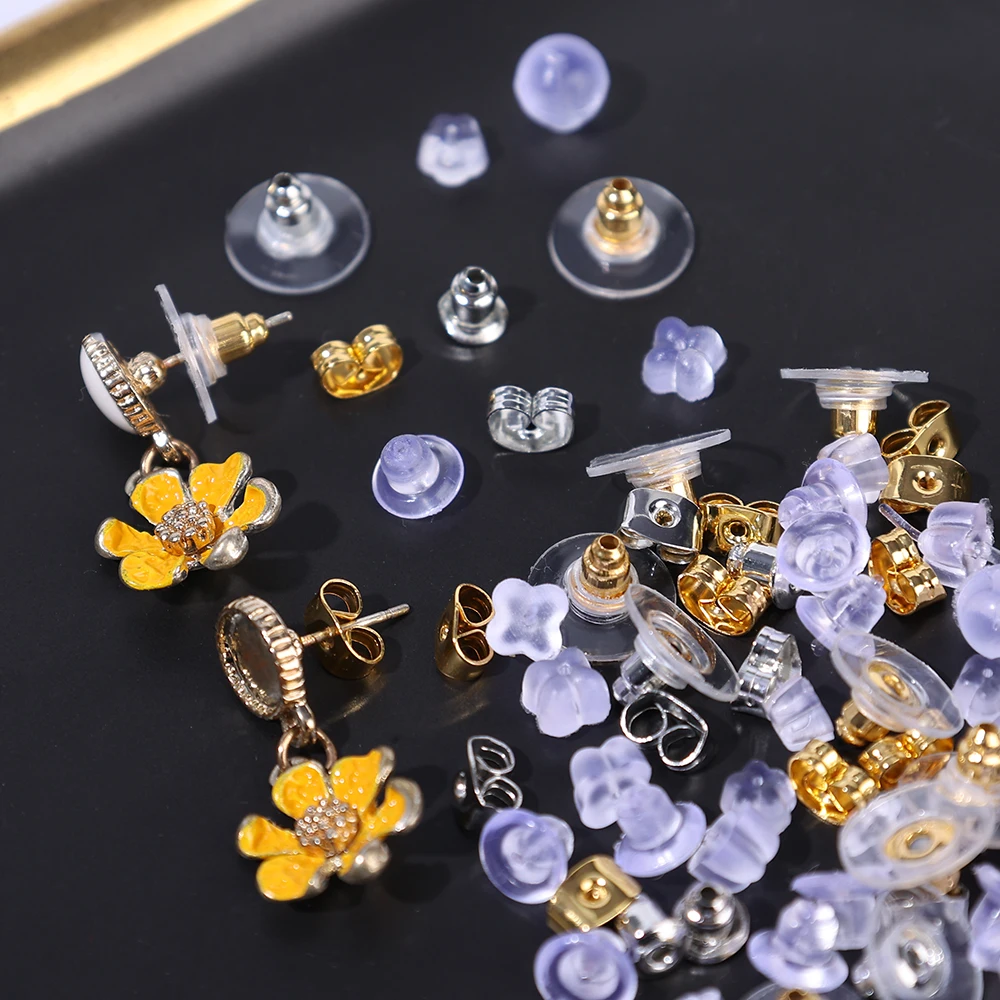Soft Silicone Rubber Earring Back Stoppers Sets 12 Styles Anti-lost Anti-skid Fall Ear Plug DIY Jewelry Finding Making Accessory