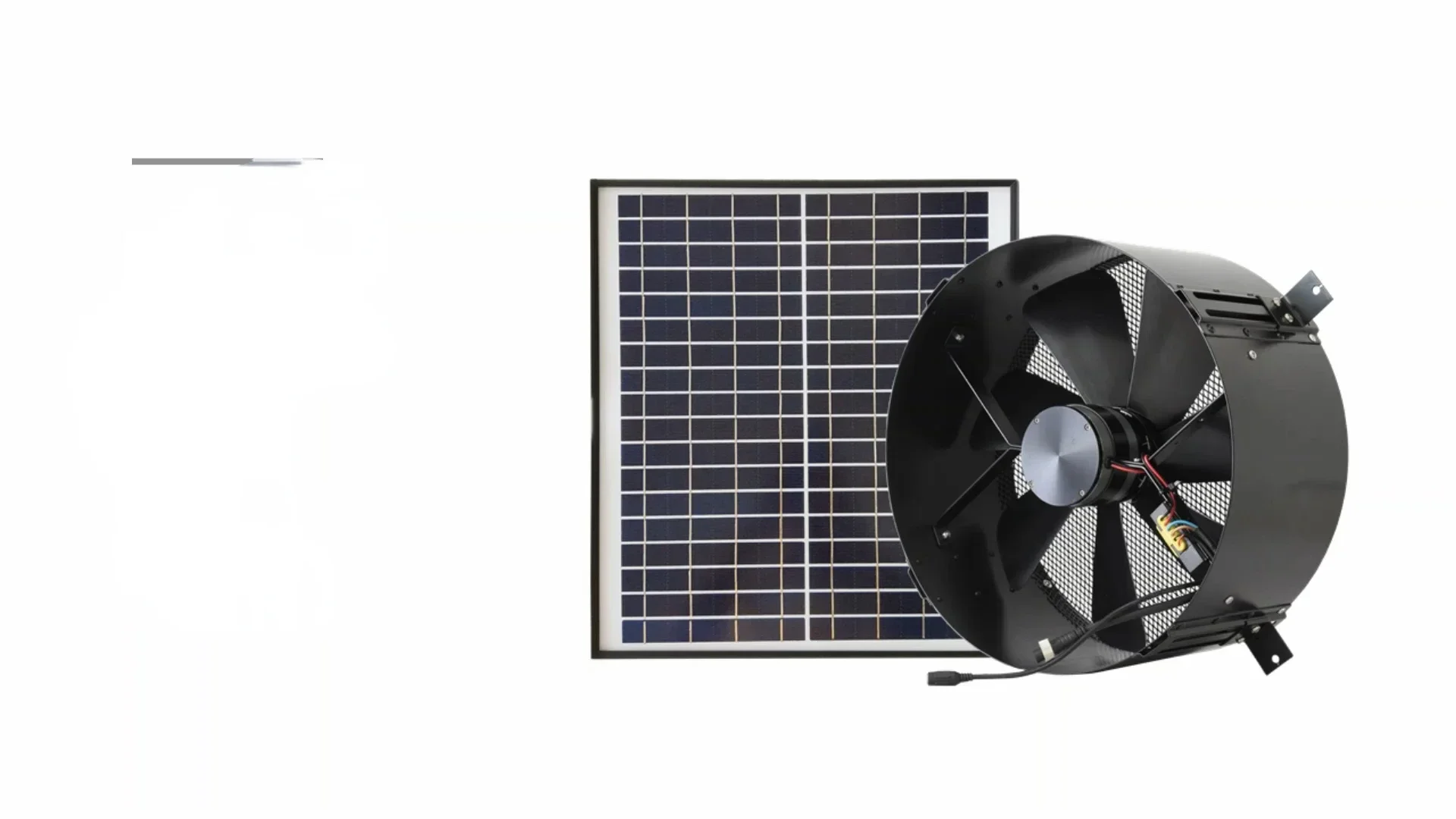 30W 14 Inch Industrial Smart Solar DC Motor Exhaust Fan Wall Ventilation Fan with Solar Power System