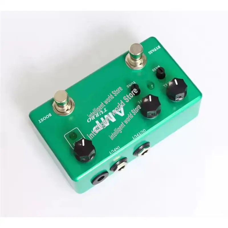 Clássico overdrive 2-em-1 pedal de efeito de guitarra amp turbo boost escudo de metal completo acessórios de guitarra verdadeiros-abwo