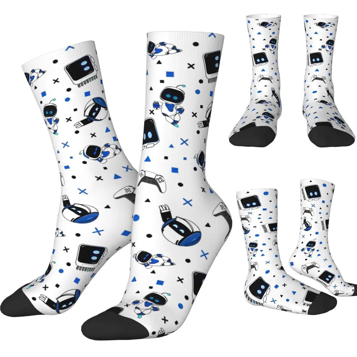 Fashion ASTRO BOT Astrobot And Friends Basketball Socks Polyester Long Socks for Women Men Breathable