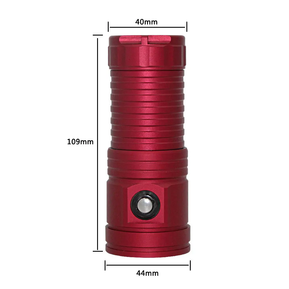 Multifunctional 3-color diving flashlight underwater 80m photography LED light IPX8 flashlight