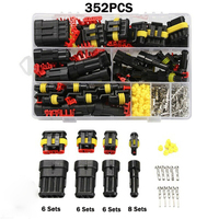 352Pcs 12V Electrical Wire Connector Terminal Kit Plastic 300V 12A IP68 Wire Connector Terminal Kit Car Electronics Accessories