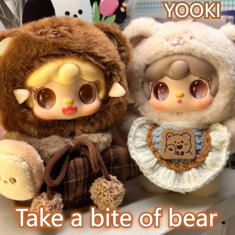 Original Yooki V4 Take A Bite Of Bear Serie Plüsch Blind Box Niedlicher kleiner Bär Plüsch Anhänger Puppentasche Dekoration Zubehör Geschenk