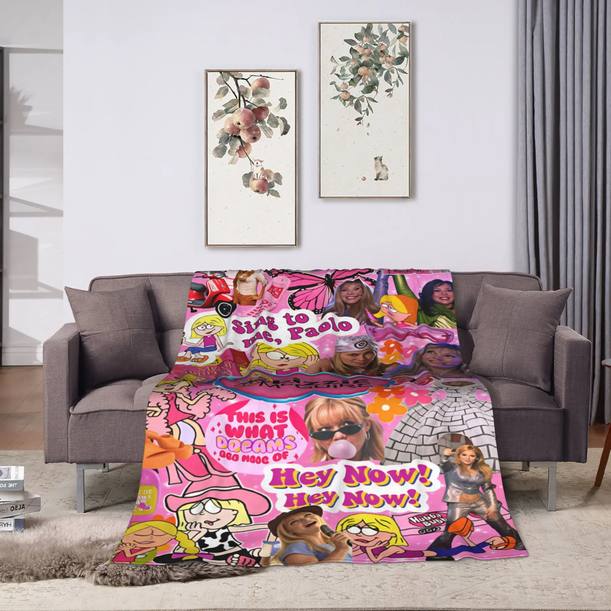 Lizzies Cartoon McGuires Flannel Blanket  Super Soft Throw Blanket for Couch Bed Travel Office Pattern Bedspread Sofa Bed Cover