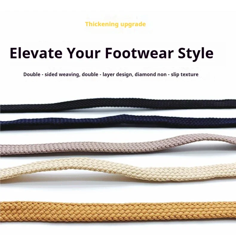 Einfarbige Flache Geflochtene Schnürsenkel, Langlebige Polyester-Ersatzschnürsenkel, Modische Schnürsenkel für Sneaker, Sport- und Freizeitschuhe – Detail 3