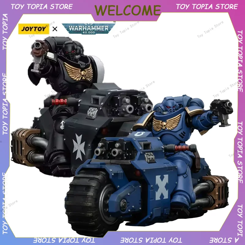 JOYTOY 12CM Space Marines Ultramarines Outriders Brother Catonus Figurine Warhammer 40k 1/18 Action Figures Model Toys Statue