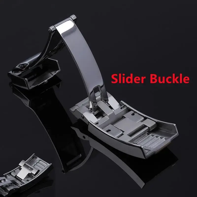 For Rolex DAYTONA SUBMARINER GMT Metal Fold Buckle Glide Lock Polished Brushed Deployment Button Watchband 9mm