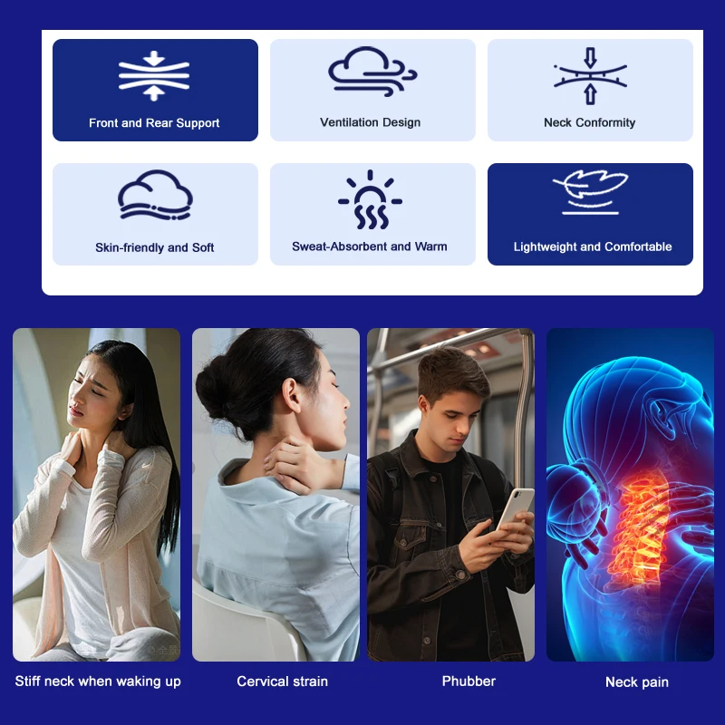 Orthèse de cou de sommeil Support de cou respirant réduisant la fixation de la charge de la tête et du cou Protégeant la correction et la thérapie du cou et du cou