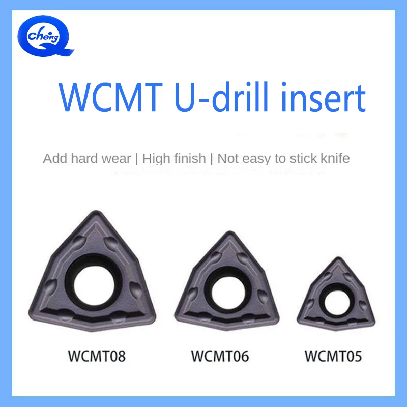 

WCMT050308 WCMT06T308 WCMT080412 U-Drill Positive Rake Inserts Quick-Drill Inserts Heavy-Duty Drilling Inserts Universal Insert