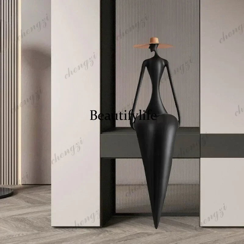 Creative living room simple modern TV cabinet light luxury art ornament figure sculpture