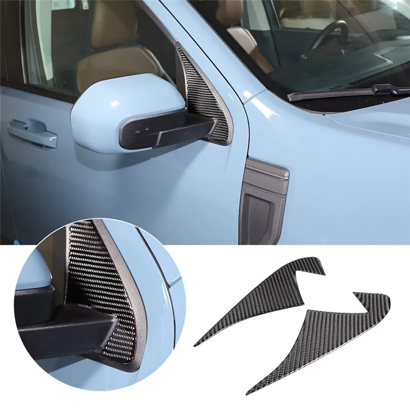 Car A Pillar Triangle Cover Decorative Trim Stickers for Ford Maverick 2022 2023 Accessories - Soft Carbon Fiber