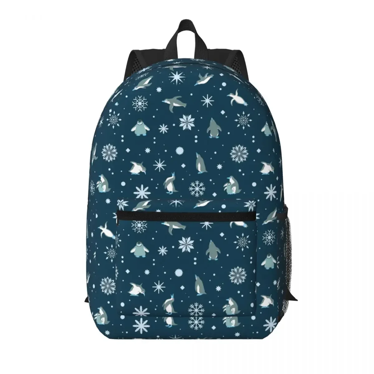 Playful Penguin Dance In Snow Student Backpack School Bag Hiking Travel Daypack for Men Women Bookbag Shoulder Bags