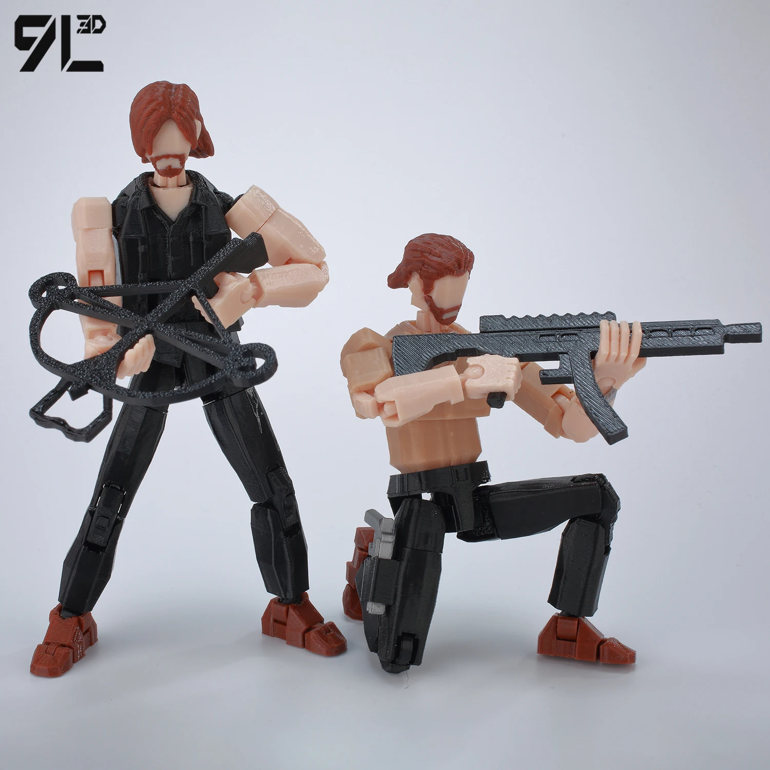 9L3D T13 Lucky13 داريل ديكسون القوس والنشاب هنتر عمل الشكل الدمية 13 مع دراجة نارية متعددة المفاصل تحصيل لعبة مجسمة Titan13