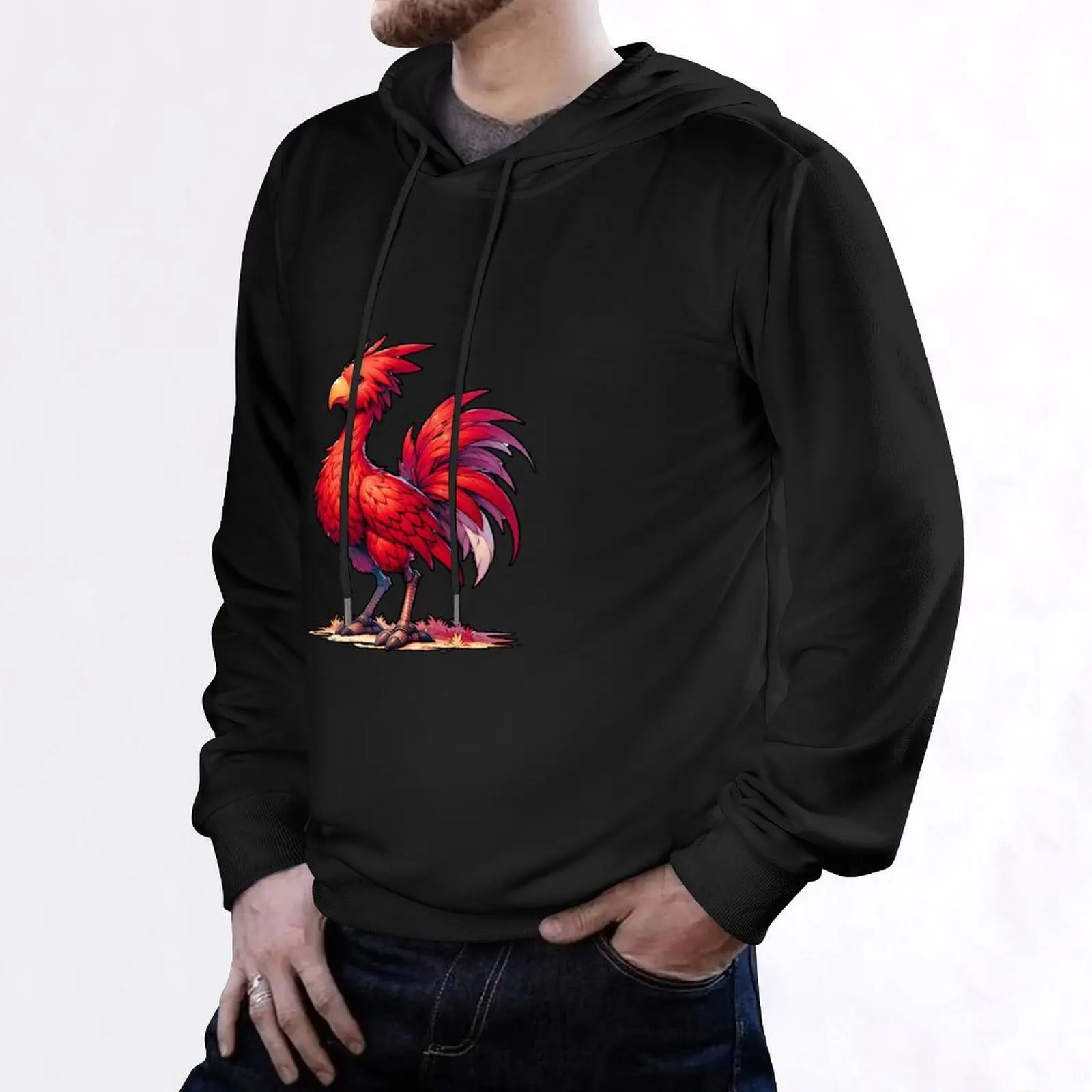 الأحمر Chocobo هوديي الخريف الرجال مصمم الملابس مقنعين قميص الرجال الملابس البلوز هوديس