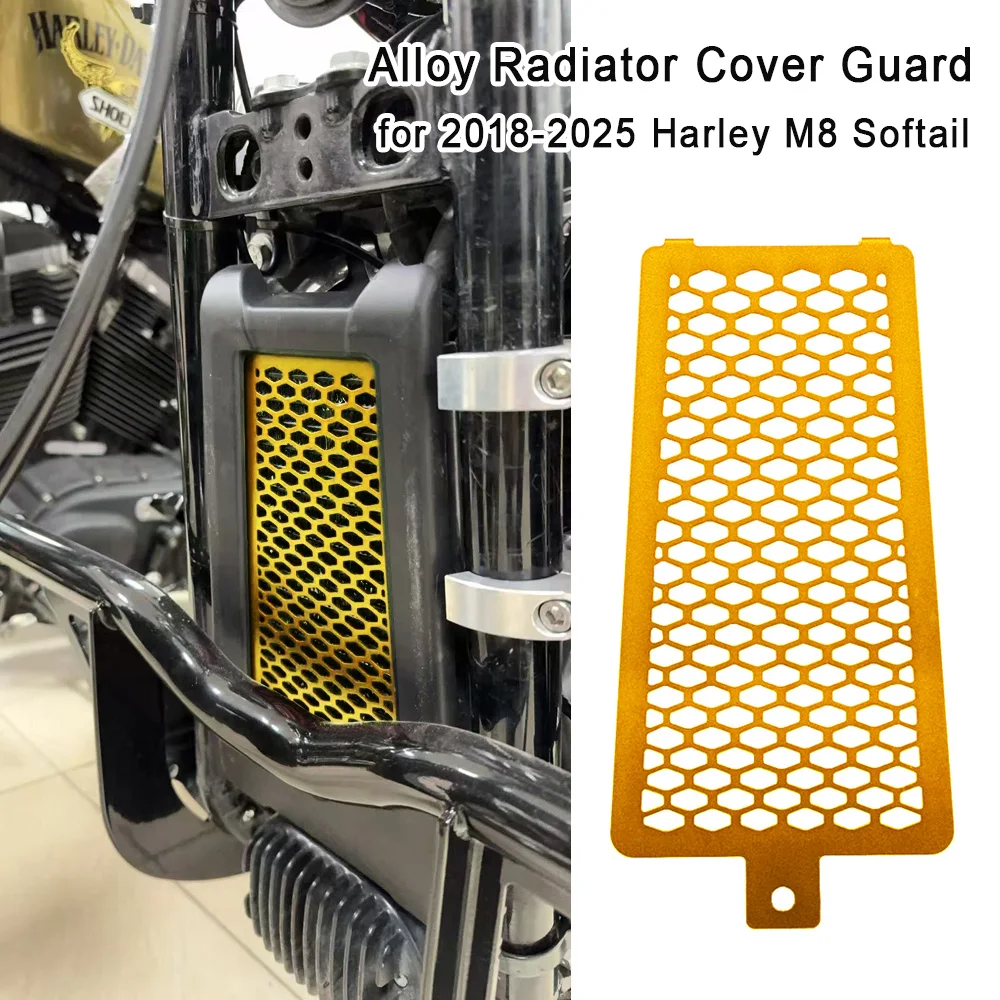

Motorcycle Aluminum Alloy Radiator Cover Guard Cap Grill Net Oil Cooler Cover For Harley M8 Softail 2018-2025