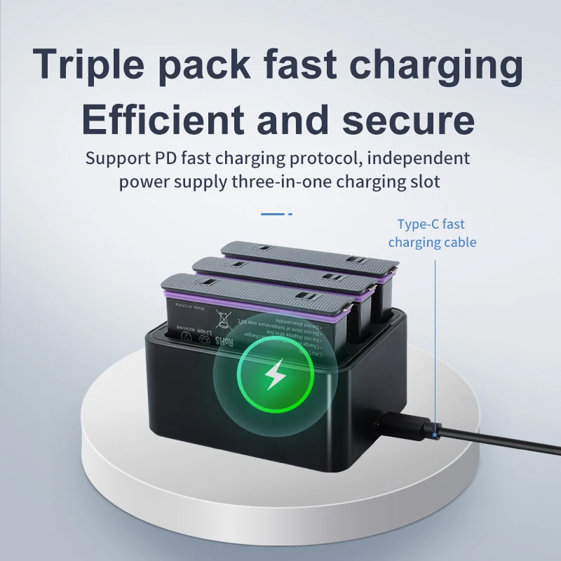 Insta360 X4 2500mAh batería cargador rápido Hub accesorios de cámara para Insta 360 X4