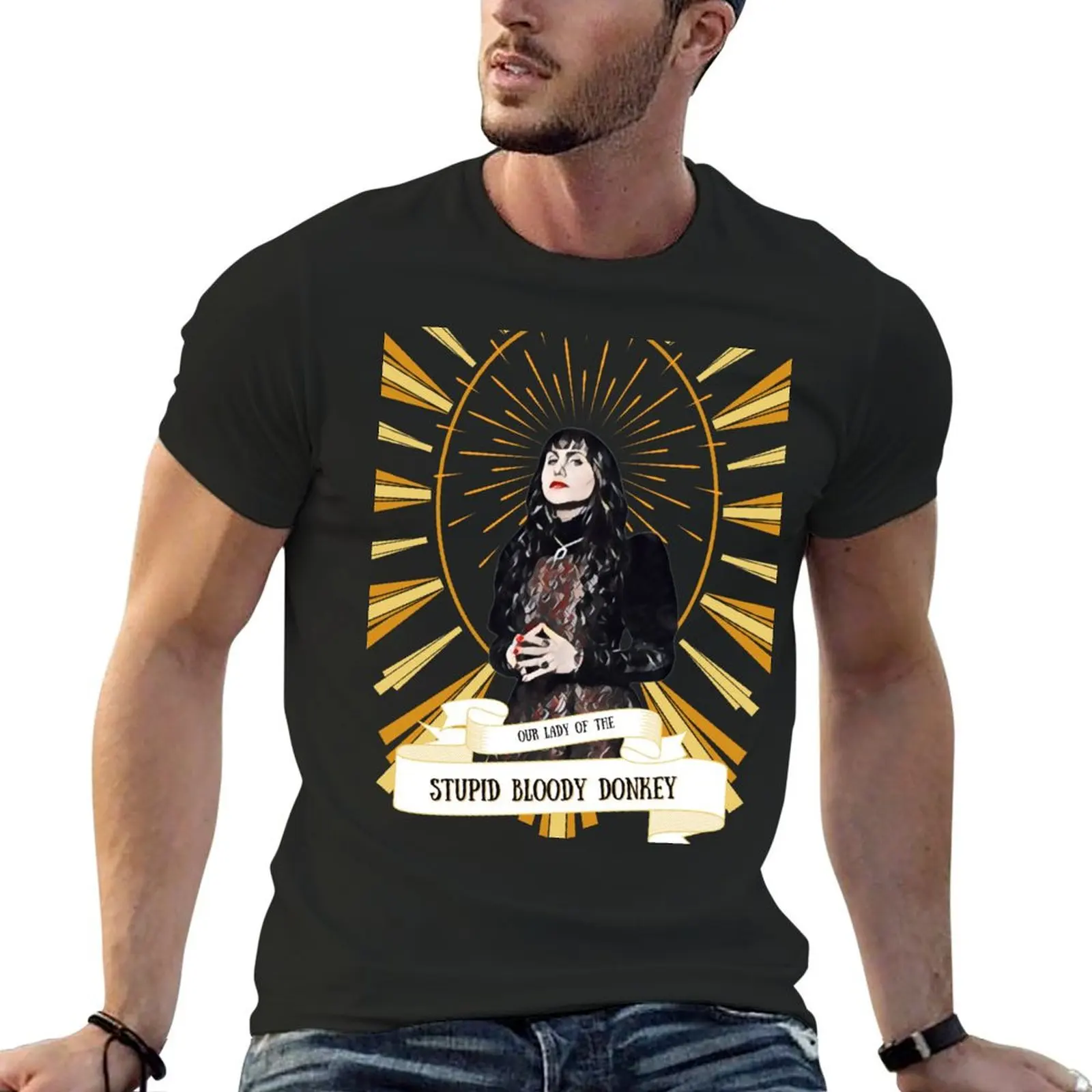 

Nadja - Our Lady of the Stupid Bloody Donkey T-Shirt sweat oversized graphic tee animal prinfor boys t shirts men