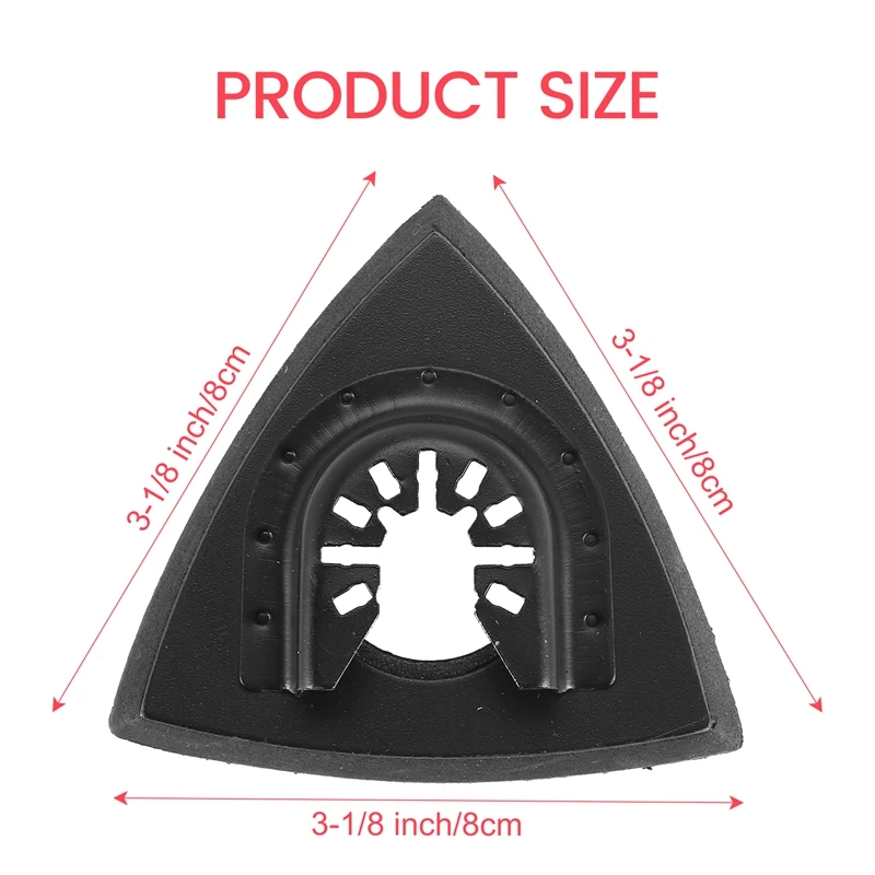 ABNM 6 ชิ้น 3-1/8 นิ้ว Power Oscillating เครื่องมือ Sanding Pads, 80 มิลลิเมตรสามเหลี่ยม Sanding Pads Universal Quick - Release Multitool Pad