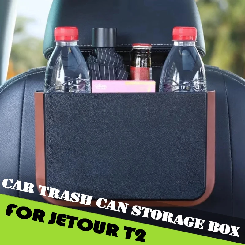 Car Trash Can Storage Box Fit for Jetour Traveller T2 2023 2024 2025 Modified Car Seat Rear Foldable Trash Can Car Accessories