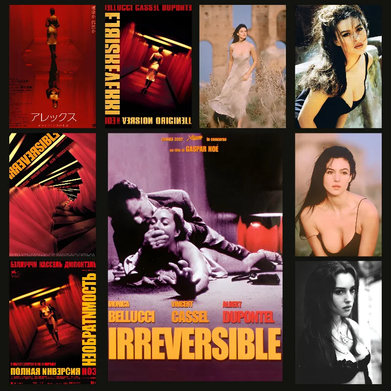 

Monica Bellucci 2002 Movie Irreversible Poster Self-adhesive Art Waterproof Paper Sticker Coffee House Bar Room Wall Decor