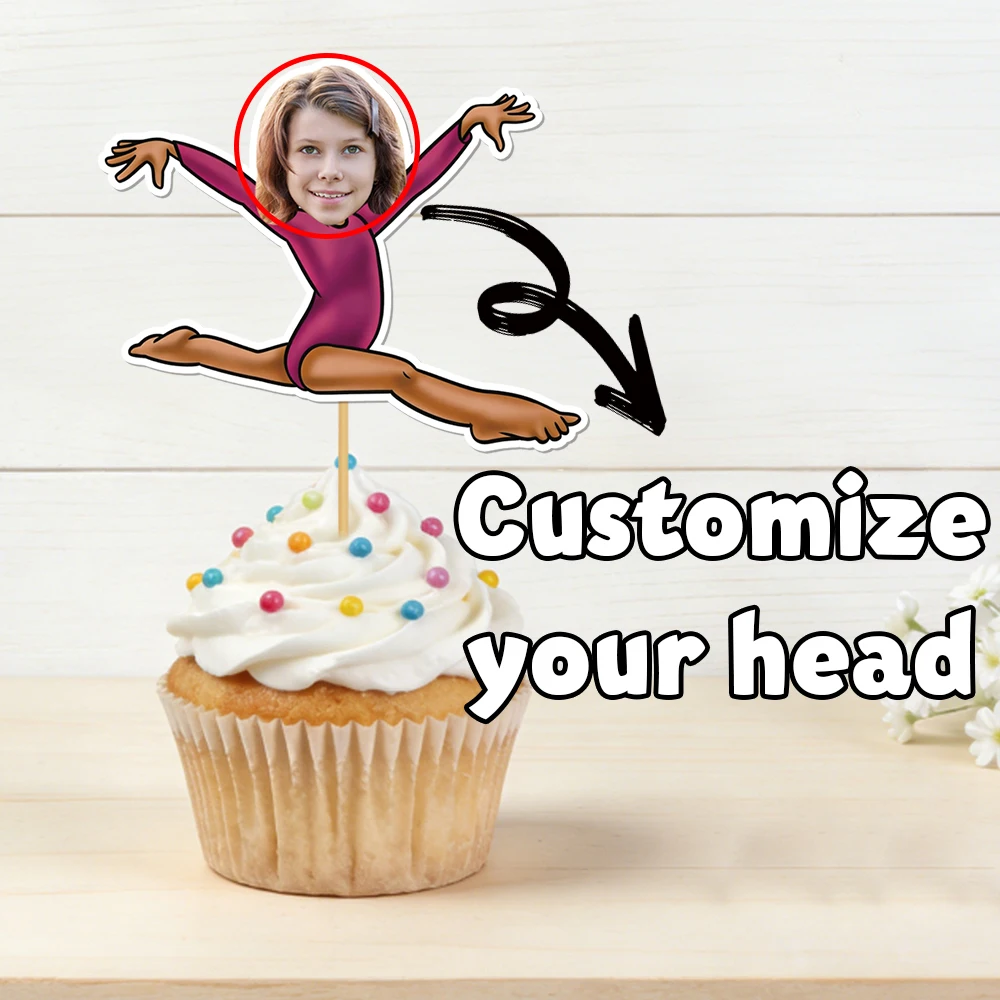 12 Stück personalisierte Cupcake-Topper zum Thema Ballett, individuelle Party-Kuchendekorationen mit Ballettmuster, Partyzubehör – Detail 2