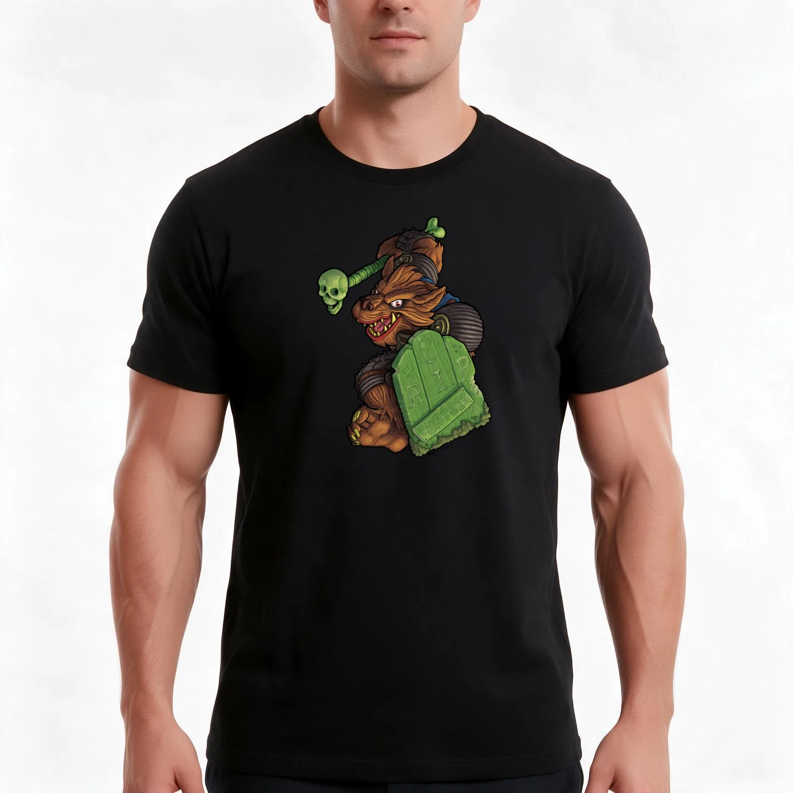 Rahzar the Mutant Wolf T-Shirt, Summer Casual Cotton Tee, Oversized Streetwear Tops, Vintage Graphic Print, Unisex Men Women