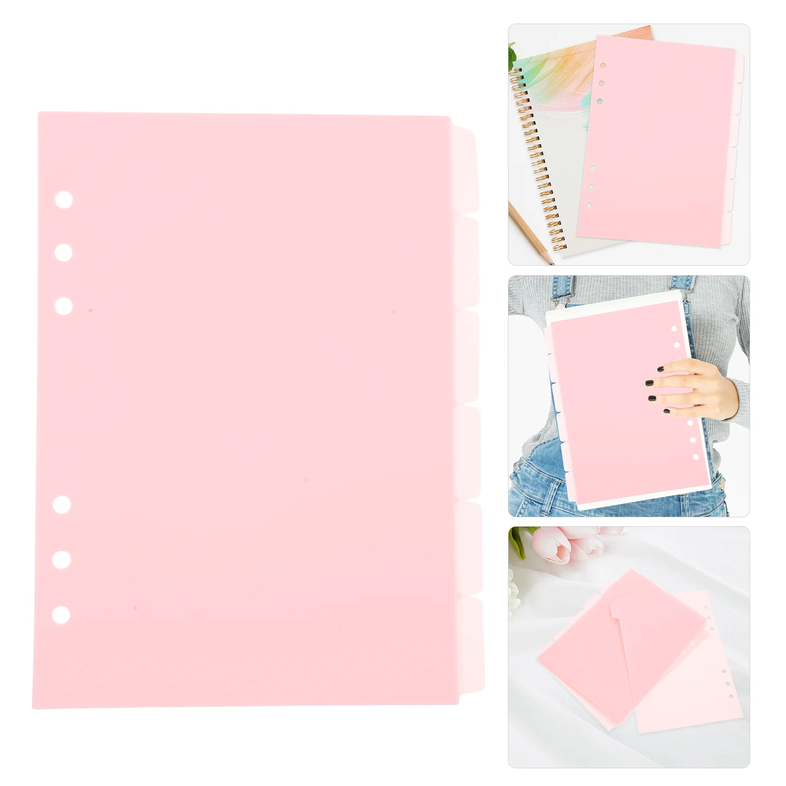 

6 Pcs Notebook Separated Pages Binder Paper A5 Planner Accessories Diary with Rings Hole Notebooks Dividers