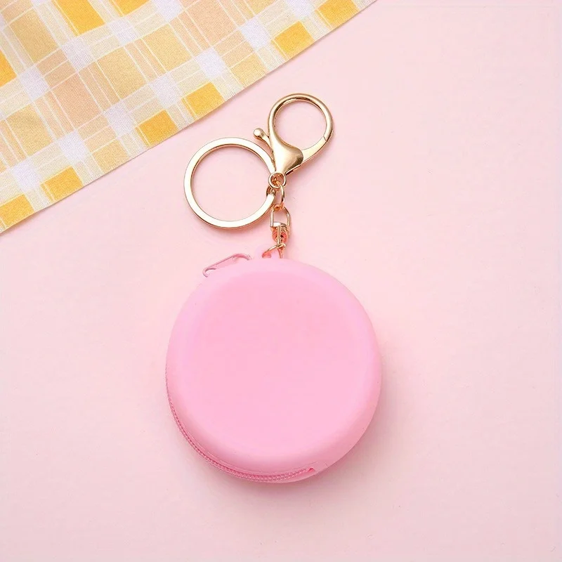 1pc Round Change Purse, Portable Jewelry Purse, Cute Coin Purse, Lady Purse Key Purse