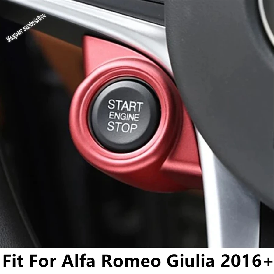 

Engine Ignition Start Stop Button Ring Circle Decoration Cover Trim For Alfa Romeo Giulia 2016 - 2022 Red Accessories Interior