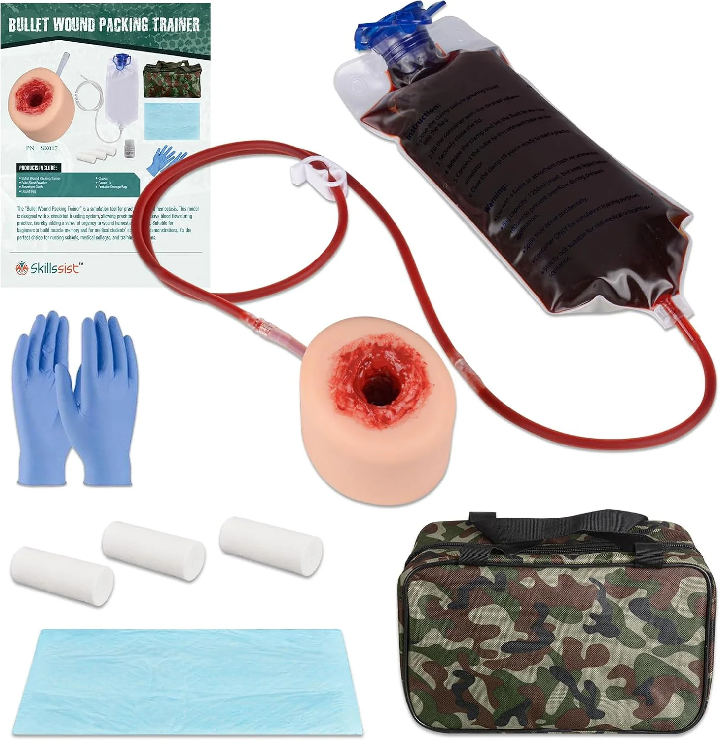 

Realistic Wound Packing Trainer Kit Stop the Bleeding First Aid Emergency Practice for Medical Education Military Trauma Train